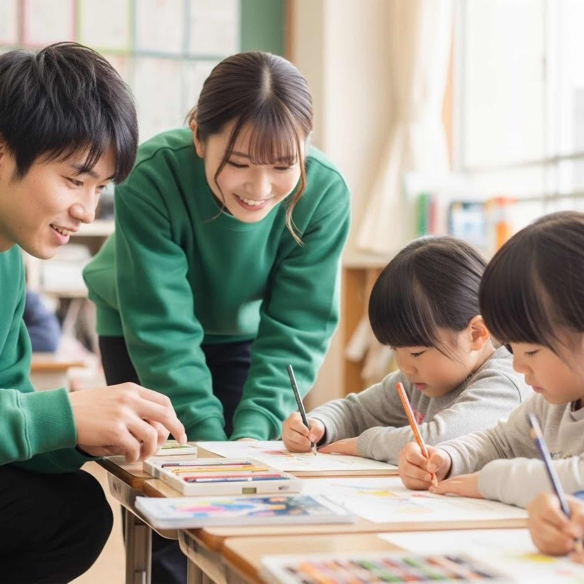 Smiling Teacher and Child